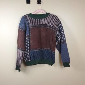 Vintage Woolrich patchwork scarf print sweater Size M
